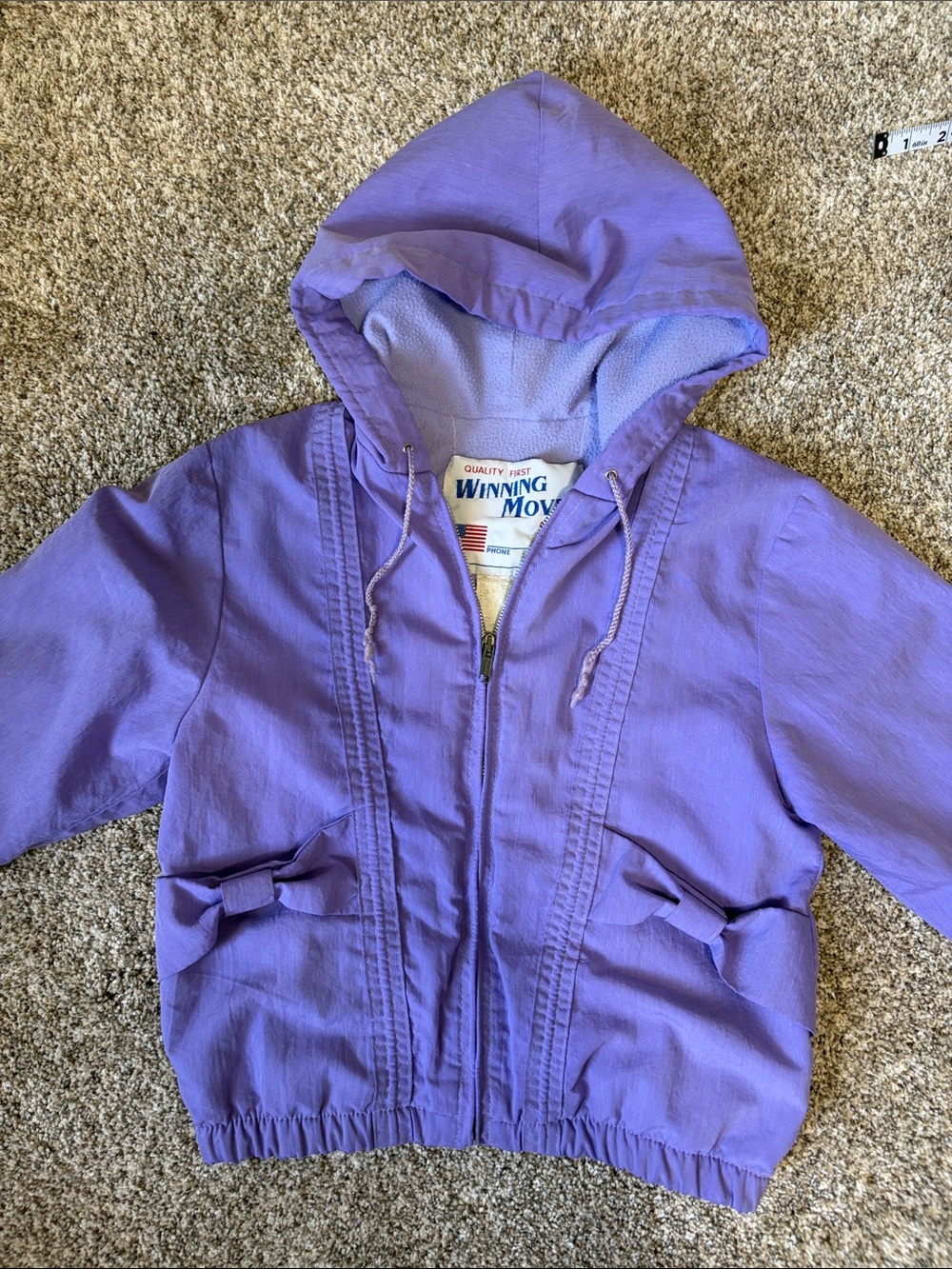 Vintage Winning Moves Youth Windbreaker Jacket - Made in America - Size Youth 8